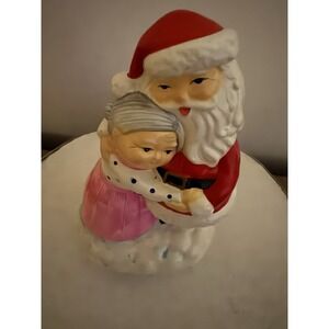 Vintage  Sanyo MCM Christmas Santa Mrs Claus Rare 1950s Japan Red Pink Hugging